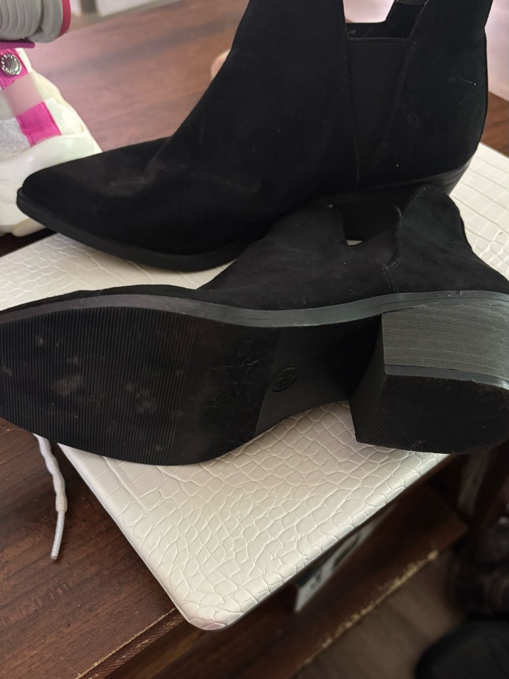 Black Suede Ankle Boots - Women's Chelsea Style.